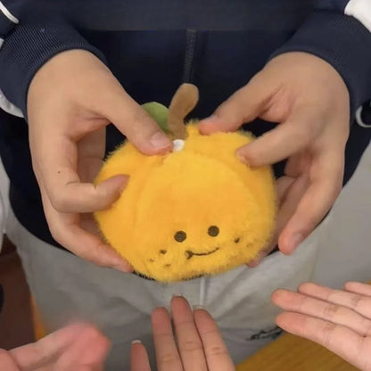 12cm Peelable Orange Plush Keychain – Soft Fruit Segment Stuffed Toy Backpack Pendant, Cute Cartoon Food Gift